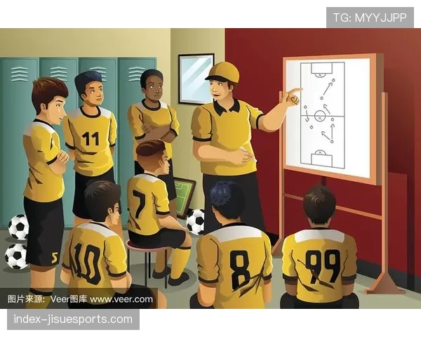 更衣室一幕：年轻教练向球员播放剪辑，展示战术跑位的每一个细节